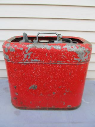 Vintage Johnson Outboard Twin Hose Tall Boy Fuel Tank With Hose - 6 Gal.