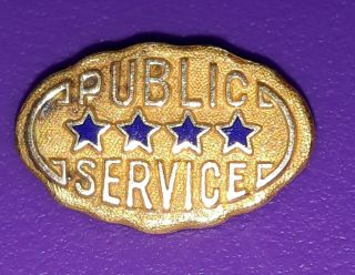 Vintage 14k Gold 40 Year " Public Service " Award Dated: 11/2/1936,  Not Scrap 2 Gr
