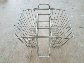Vintage Bicycle Rear Wire Double Side Bike Saddle Rack Basket Metal Solid Euc