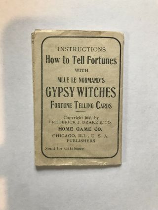 vintage 1903 Gypsy Witch Fortune Telling Cards By Madame Le Normand 2
