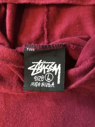 Vintage 90’s Stussy Shirt Hoodie Made In USA Size Large 3