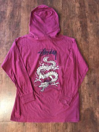 Vintage 90’s Stussy Shirt Hoodie Made In USA Size Large 4