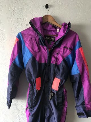 VTG 80s 90s Neon NEVICA Survival Ski Suit Double Sided 2