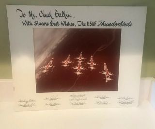 Vintage Photo Usaf Thunderbirds,  Air Force Signed