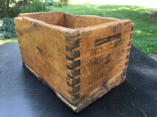 Antique Winchester Rival 12 Gauge Ammo Wood Crate Box Lg Tongue Groove