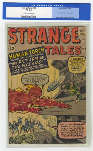 Strange Tales 105 Fn 6.  0 Vintage Marvel Comic Key 2nd Wizard App Human Torch