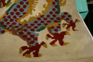 Vintage Tibetan dragon wool rug carpet handmade 16 