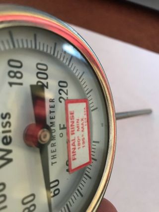Vintage Weiss Thermometer 0 - 240 Degrees Fahrenheit Steampunk G4 4