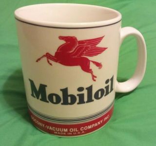 Vintage Mobiloil Pegasus Quart Coffee Mug Oil Cup Socony - Vacuum Company Mobile