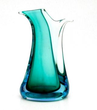 Xl 2.  1kg Vintage 20th Century Murano Sommerso Art Glass Vase Salviatti / Caspari