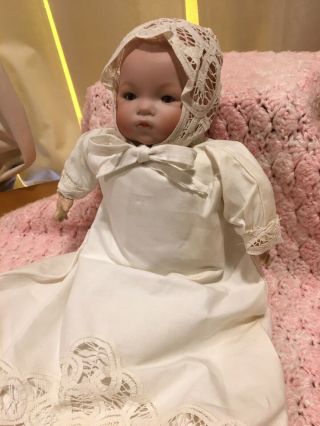 Antique Armand Marseille 13 Inch Baby Doll With Cloth Body,  Bye - Lo Type