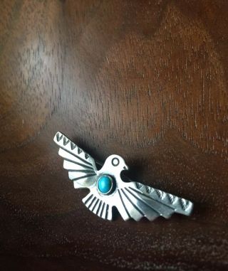 Vintage Navajo Sterling Thunderbird Pin Brooch