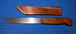 Vintage Richartz Soligen Germany Fixed Blade Knife In Custom Copper Sheath