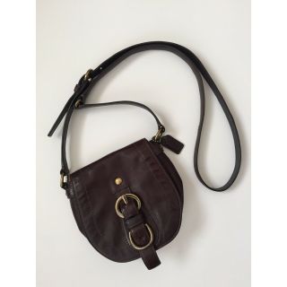 Vintage Coach Chocolate Brown Leather Saddle Mini Crossbody Bag