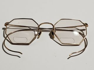 Vintage Antique Rare Octogan Shape 1/10 12k Gf Eyeglass Ful Vue