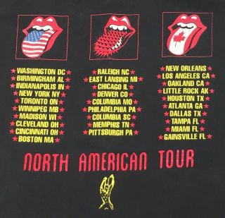 Vintage Rolling Stones Voodoo Lounge 94/95 Tour T Shirt XL Brockum 7