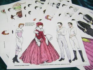 Vtg Paper Dolls Original1993 Gone With The Wind Ralph Hodgdon Signed 19 Pages