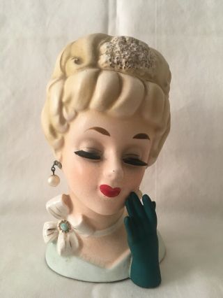Vintage Enesco “gloved Hand” Lady Head Vase