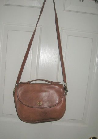 Coach Vintage Crossbody Satchel Bag Purse Leather Brown 11x8x4