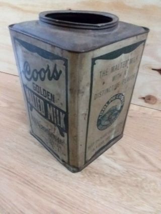 Vintage Coors Brewing Company 10 POUND MALTED MILK CAN 1930 ' S 2