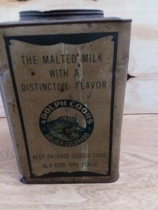 Vintage Coors Brewing Company 10 POUND MALTED MILK CAN 1930 ' S 3