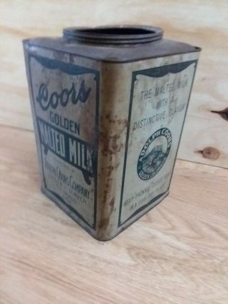 Vintage Coors Brewing Company 10 POUND MALTED MILK CAN 1930 ' S 4
