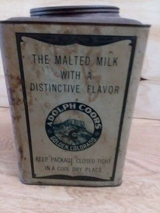 Vintage Coors Brewing Company 10 POUND MALTED MILK CAN 1930 ' S 5