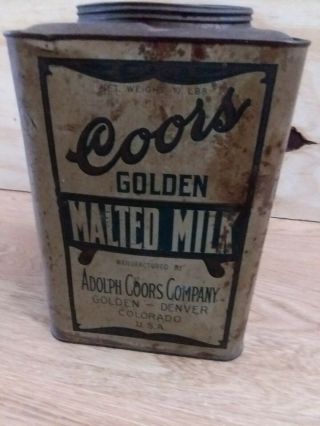 Vintage Coors Brewing Company 10 POUND MALTED MILK CAN 1930 ' S 7