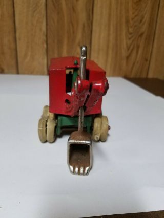 Vintage Cast Iron Back Hoe Truck with rubber wheels 4