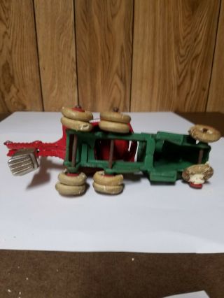 Vintage Cast Iron Back Hoe Truck with rubber wheels 5