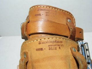 Vintage Buckingham 3122 R L Adjustable Climbing Spikes Spurs Gaffs 6