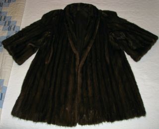 Vintage Brown Mink Fur Coat 39 " Length -