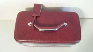 Vintage Samsonite Silhouette Dark Red Maroon Train Travel Makeup Case Luggage 4
