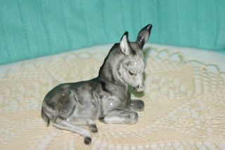 Vintage Lorenz Hutschenreuther Donkey Porcelain Figurine 4 " H X 3 " L