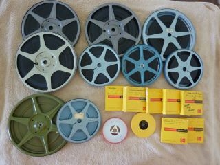 16 Vintage 1960s - 70s ? 8 Film Reels And Canisters Home Travel Movies