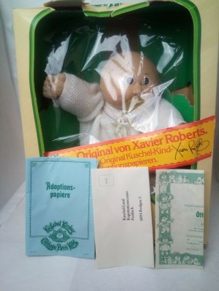 Vintage Cabbage Patch Kids German Kuschel Kinder W/box And Adoption Papers