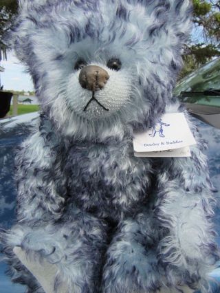Vintage 14 " Cute Blue Mohair Ooak Artist Teddy Bear Bentley & Buddies Nancy Dane
