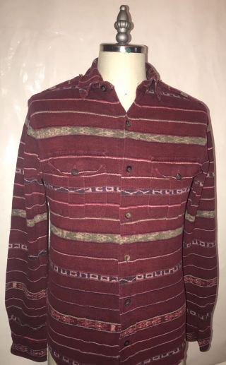 Rare Mens Vintage Polo Ralph Lauren Native Navajo Flannel Shirt Jacket Small