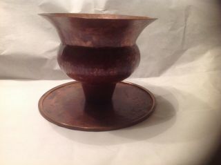 Vintage/Antique Arts & Crafts Hammered Copper Bowl/Vase/Planter ? 2