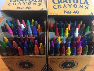 vtg Crayola 48 Box crayons Binney & Smith York Gold Medal Crayon VGC 3