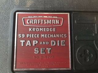 Vintage Craftsman Kromedge 59 Piece Tap And Die Set 6