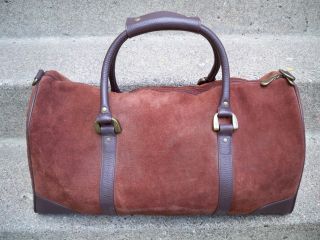 Vtg Leather Travel Duffle Luggage Carry On Overnight Holdall Weekend Bag Pack