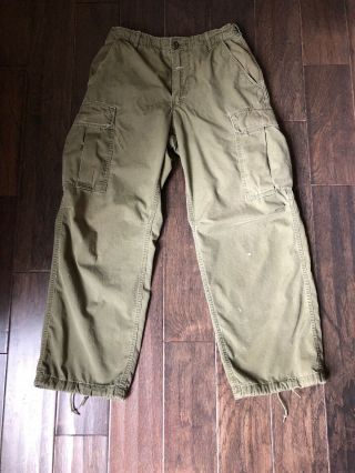 Vintage 60s Us Military Army Cotton Poplin Tropical Combat Trousers Pants Sz S