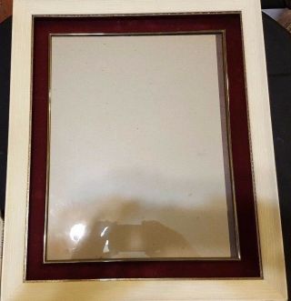 Vintage 11 " X 14 " Picture Frame Wood Metal And Felt Shadowbox Style