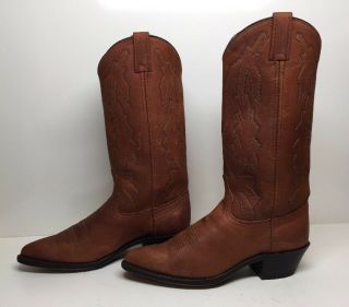 G Vtg Womens Dan Post Marlboro Cowboy Brown Boots Size 8.  5 M