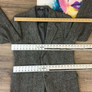 Vintage Harris Tweed Wool 2 Button Sport Coat Blazer Jacket Gray Mens Size 42R 6
