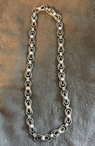 Vintage Taxco Sterling Silver Choker Necklace Paperclip