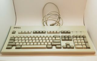 Vintage Dell Ps/2 Beige Mechanical Clicky Keyboard Gyum95sk At101 Euc