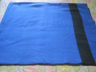 Vintage 100 Wool Blanket blue / black Size 93 