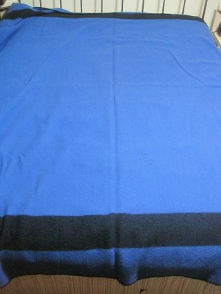 Vintage 100 Wool Blanket blue / black Size 93 